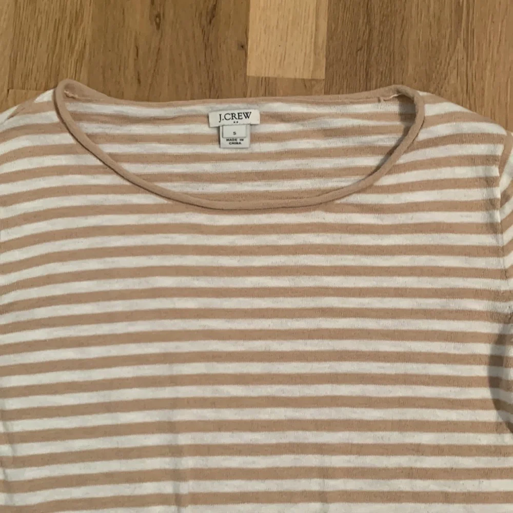 J. Crew 3/4 Bell Sleeve Cropped with Tie Striped Crewneck Sweater Top Women’s S